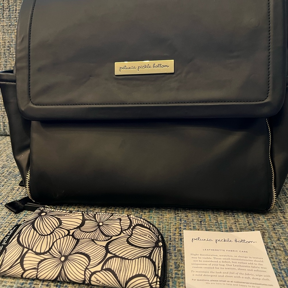 Petunia Pickle Bottom Black Backpack- only used handful times